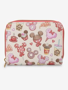 Loungefly Cream and Pink Disney Mickey Mouse Sweets  Wallet NWT
